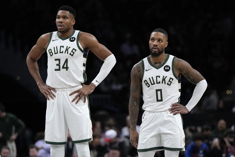 Giannis(左)與Dame。圖片來源：達志影像