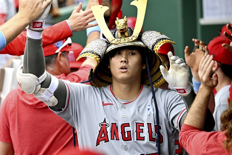 大谷翔平連15場安打。圖片來源：達志影像