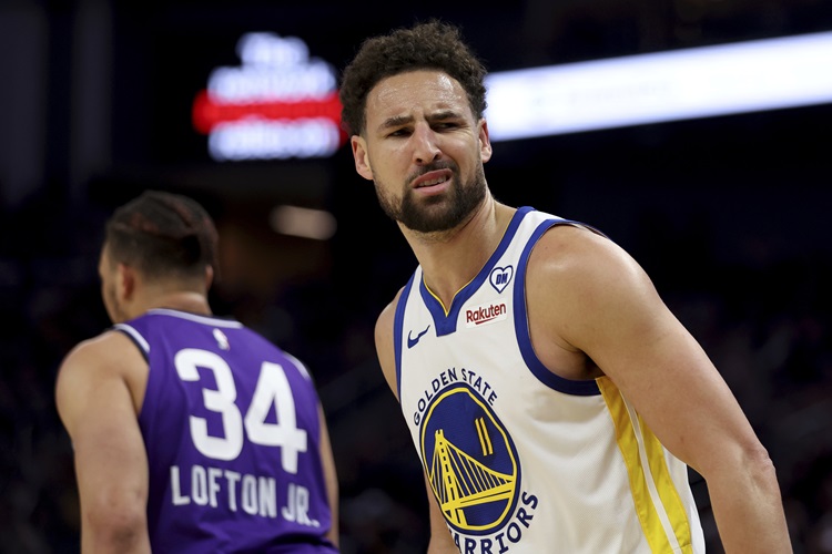 Klay Thompson(右)。圖片來源：達志影像