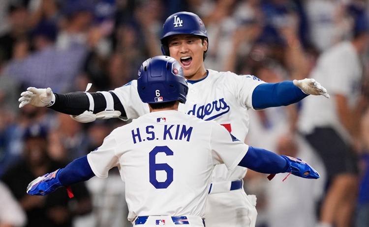大谷翔平(後)。圖片來源：達志影像