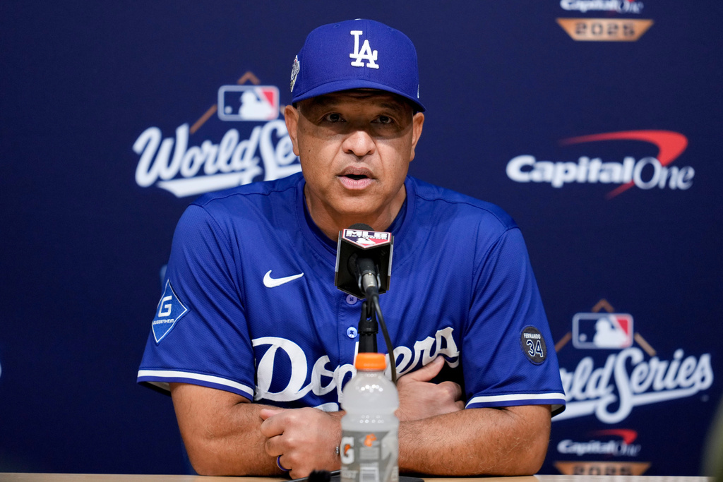 道奇主帥Roberts透露G3第19局的方案。圖片來源:達志影像