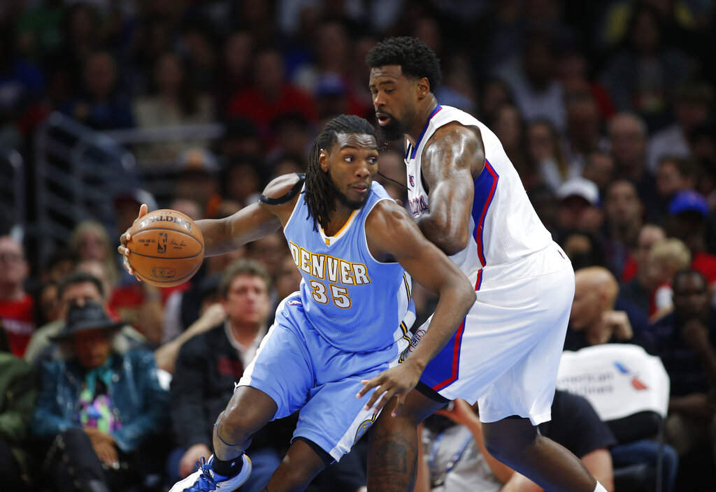Kenneth Faried 2015年效力金塊隊時期。圖片來源：達志影像資料照
