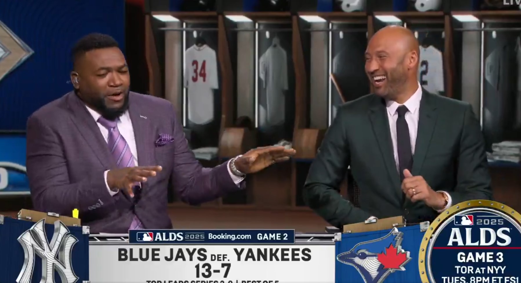 David Ortiz(左)、Derek Jeter(右)。圖片來源：MLB ON FOX