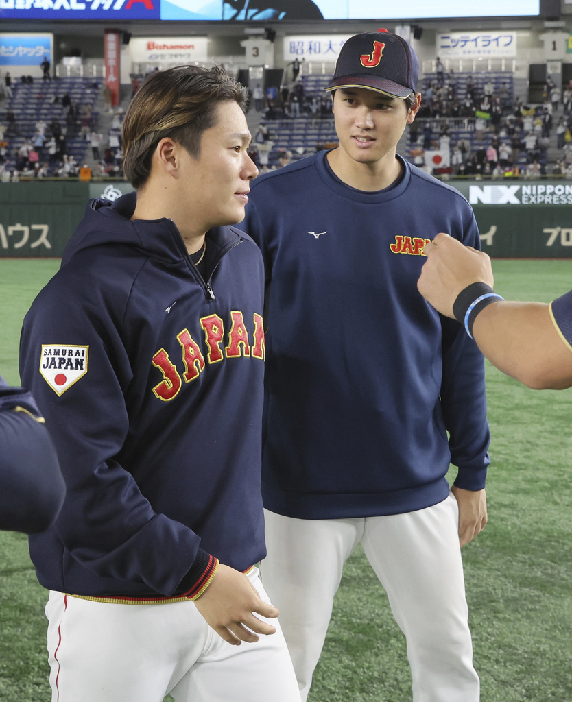 2023年經典賽的山本由伸和大谷翔平。圖片來源：達志影像資料照