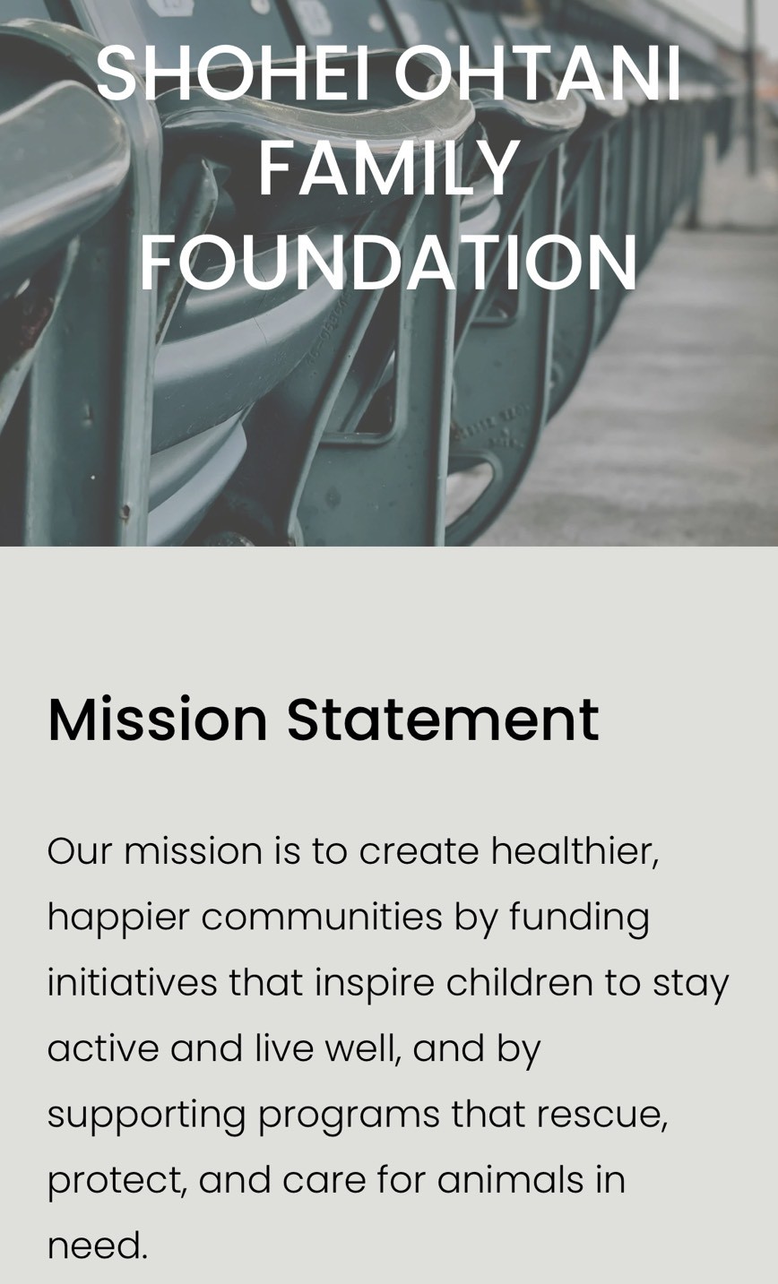 圖片來源:截自大谷翔平家庭基金會網站