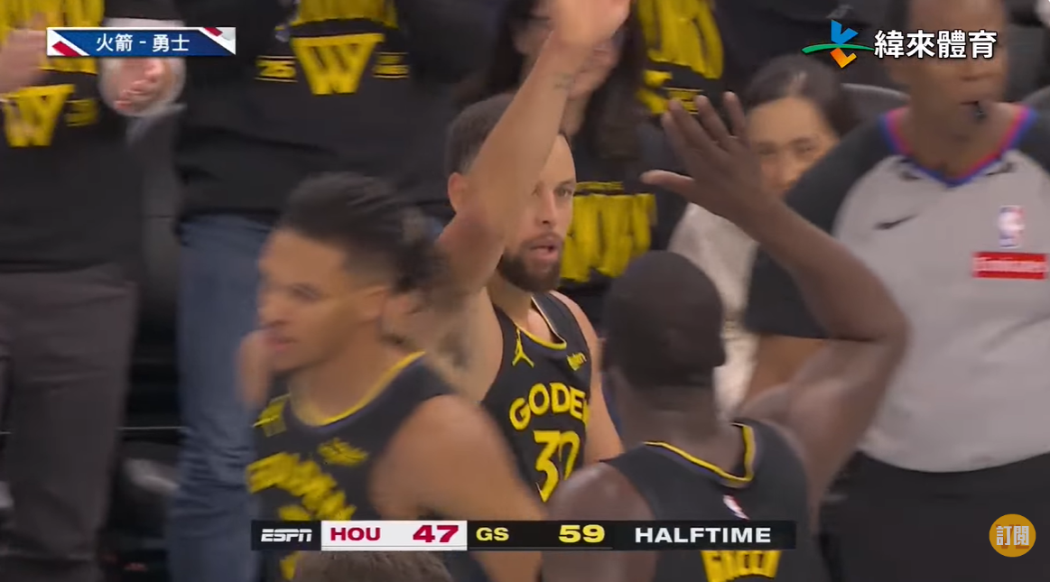 NBA快訊》勇士外線手感燙！ 半場59比47領先火箭