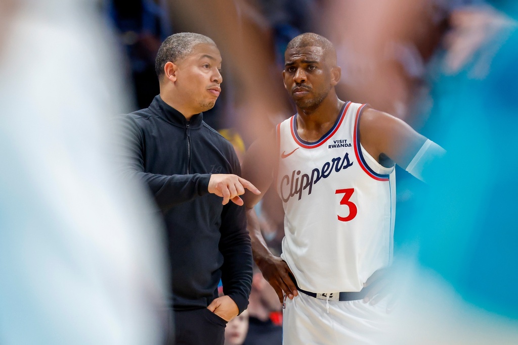 Tyronn Lue、Chris Paul。圖片來源：達志影像