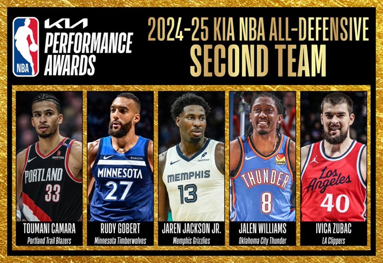 NBA年度防守第2隊。圖片來源：nba.com