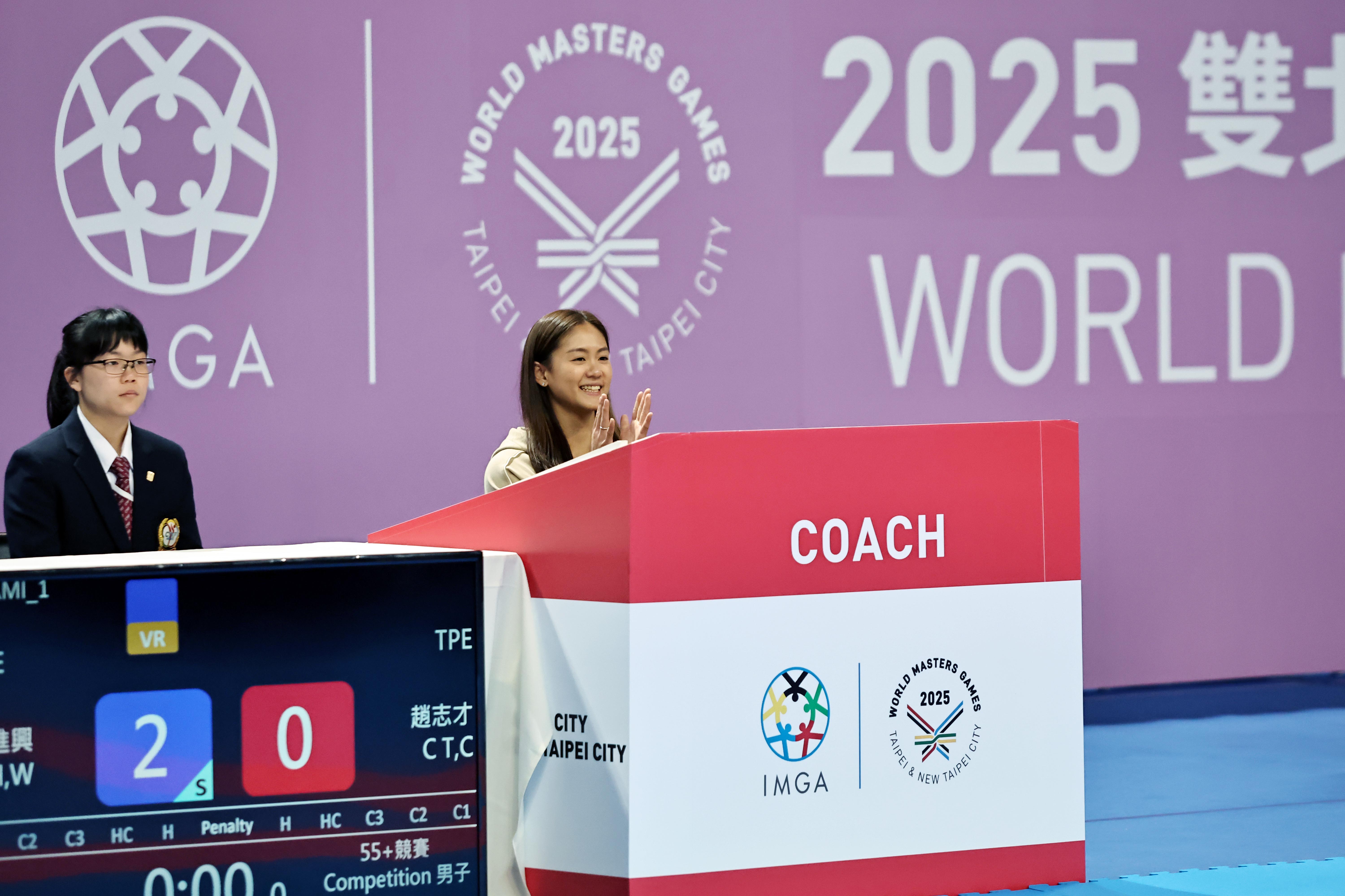 文姿云坐上教練台。圖片來源：2025雙北世壯運執委會