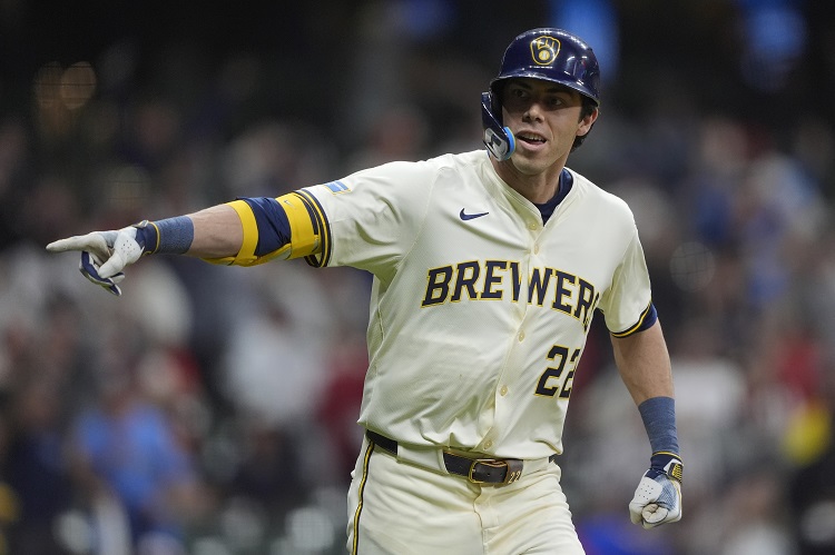 Christian Yelich。圖片來源：達志影像