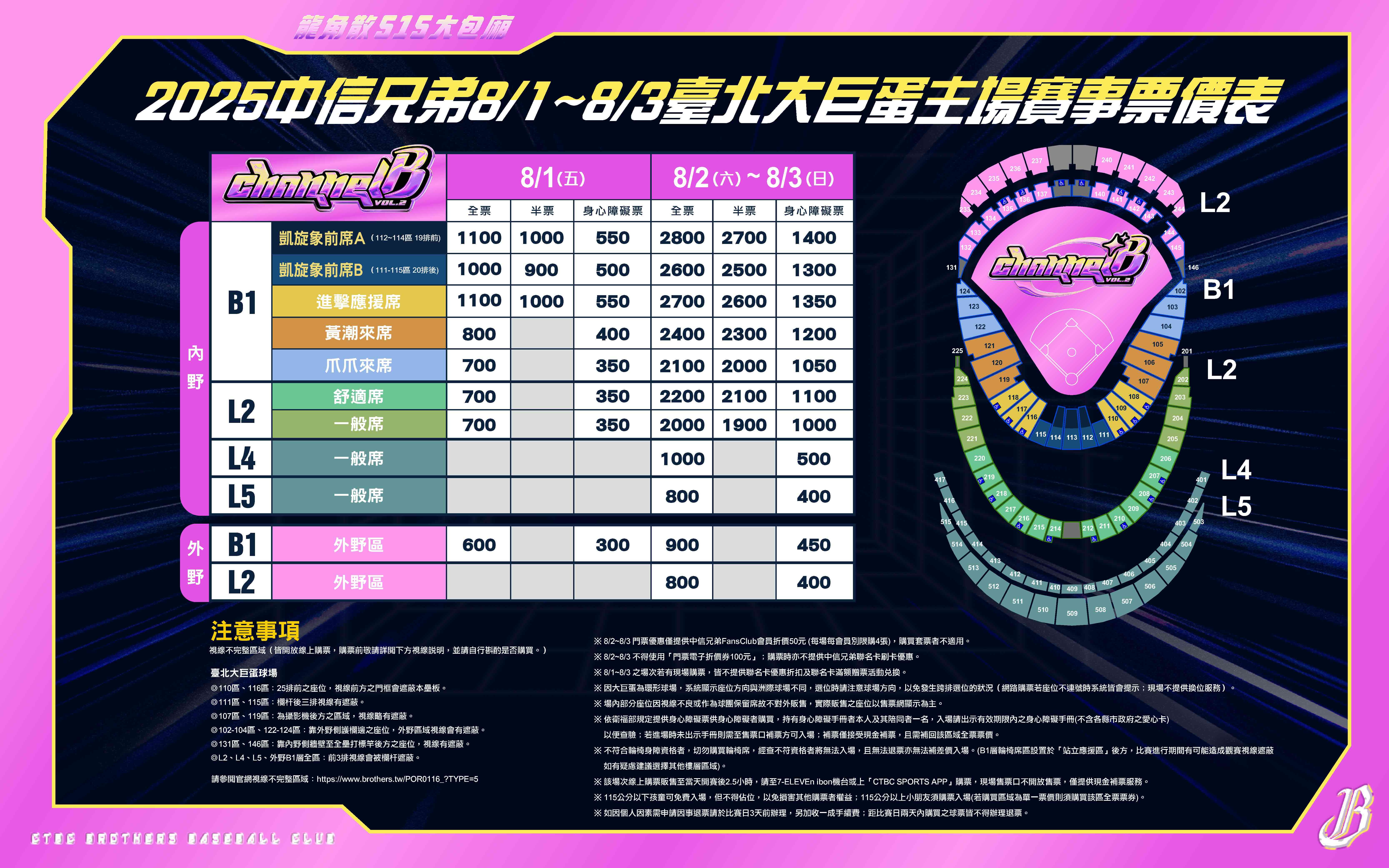 中信兄弟公布《CHANNEL B vol.2》K歌主題週售票資訊。圖片來源：中信兄弟提供