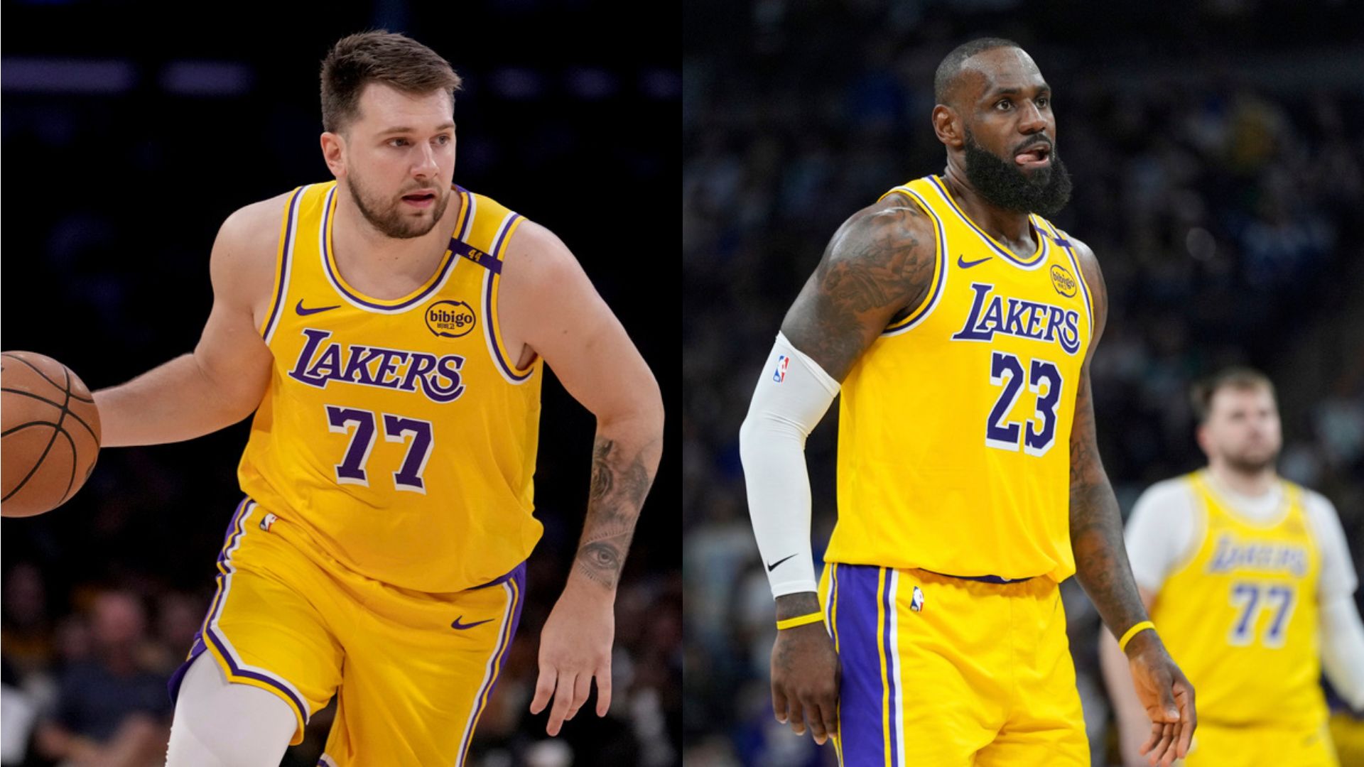 Luka Doncic、LeBron James。圖片來源：達志影像