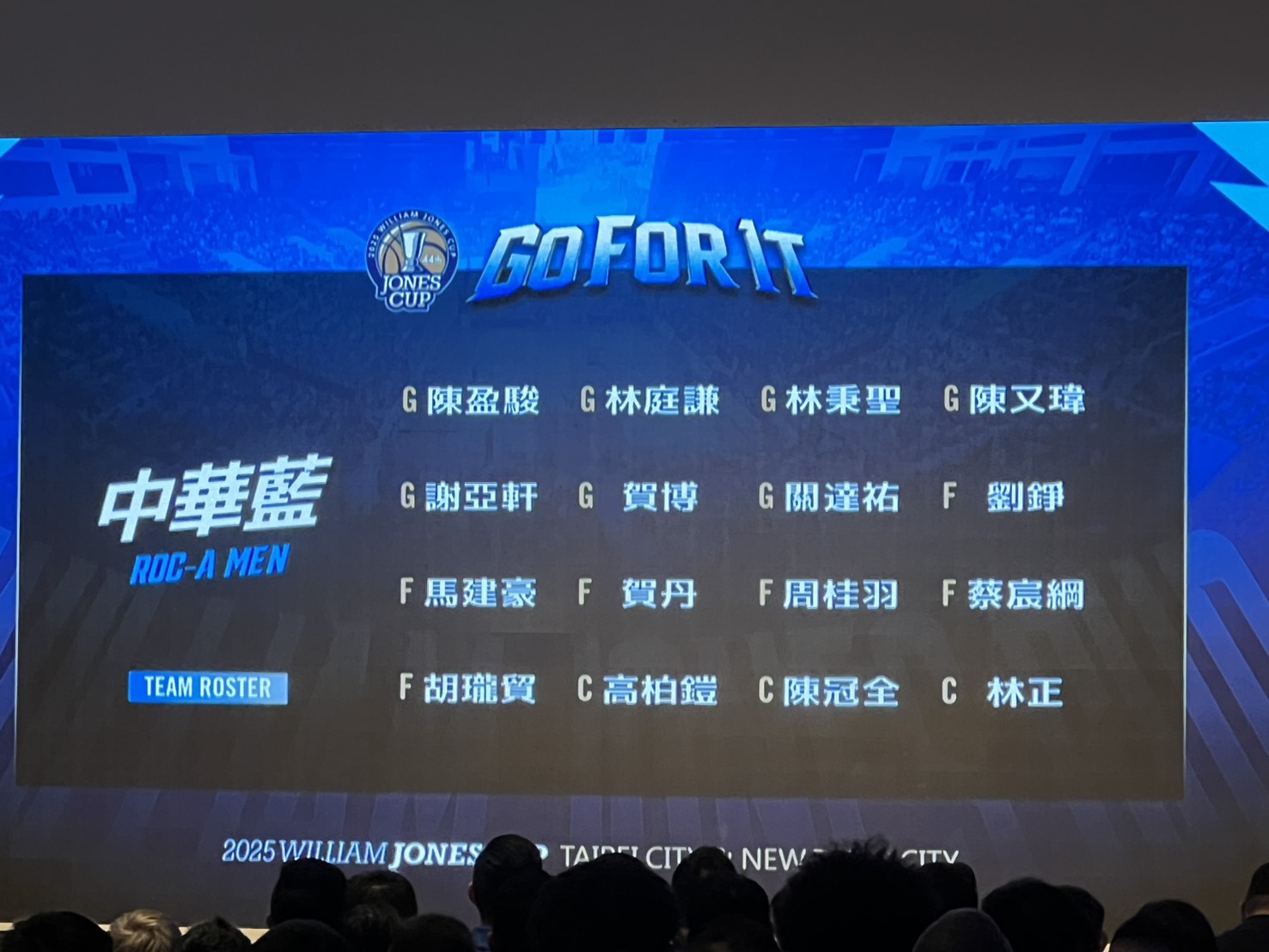 男子組中華藍陣容。圖片來源：記者林暐凱／攝