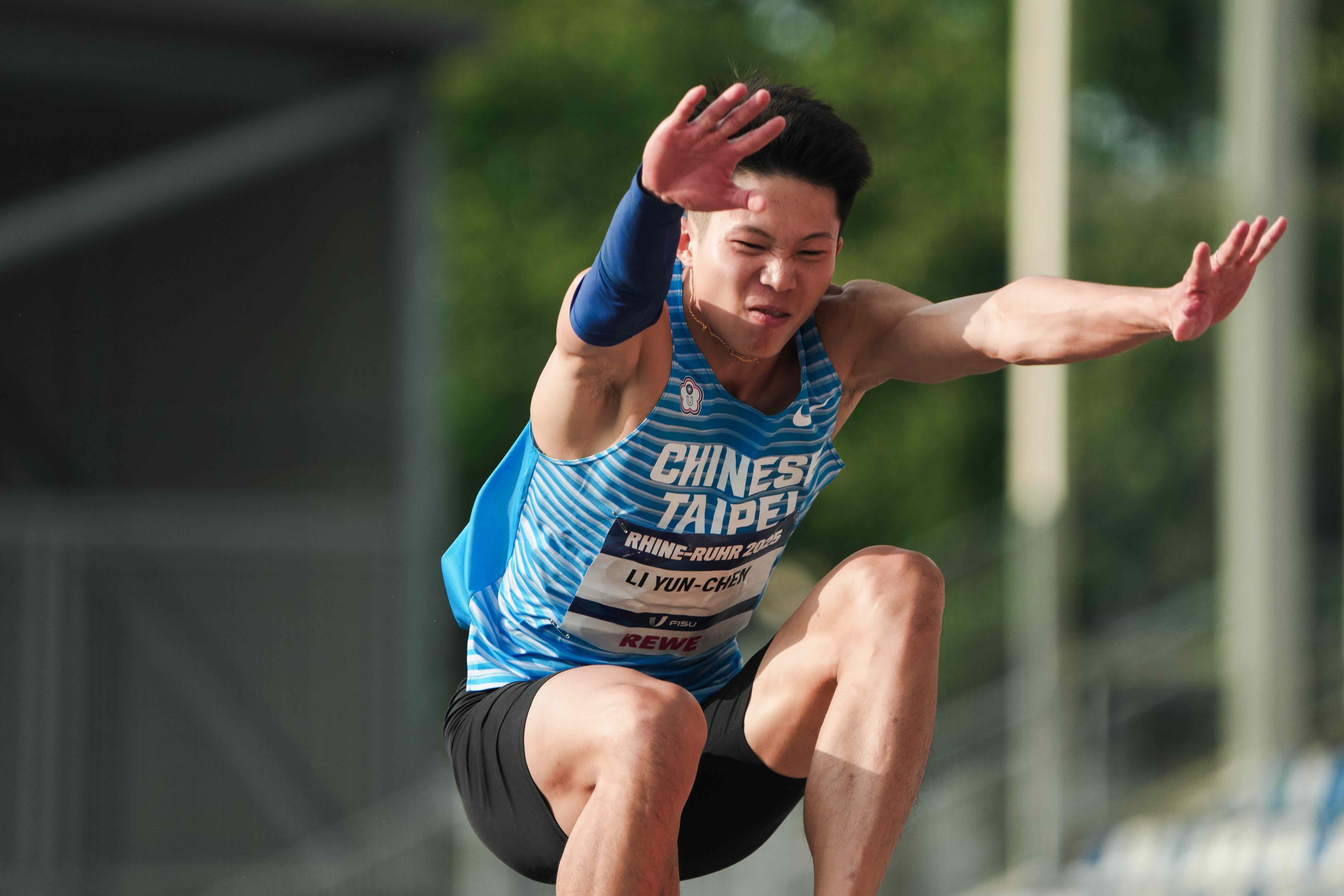 李允辰在今天世大運三級跳遠決賽跳出16公尺26成績，第4名作收。圖片來源：大專體總