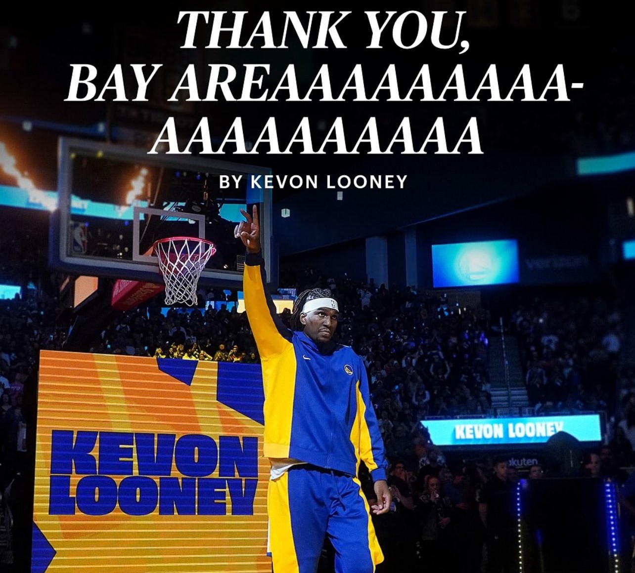 Kevon Looney發表長文。圖片來源：The Players’ Tribune