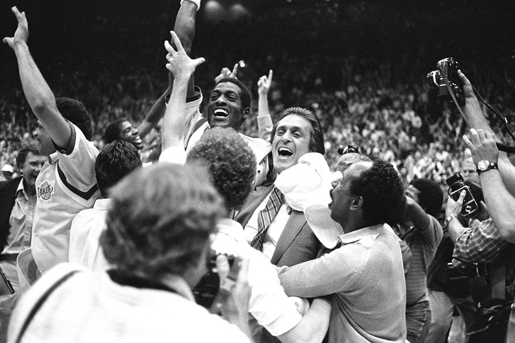 Pat Riley(中)。圖片來源：達志影像