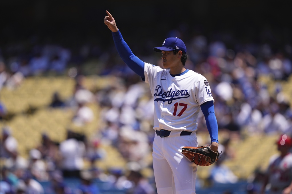 大谷翔平二刀流上陣。圖片來源：達志影像