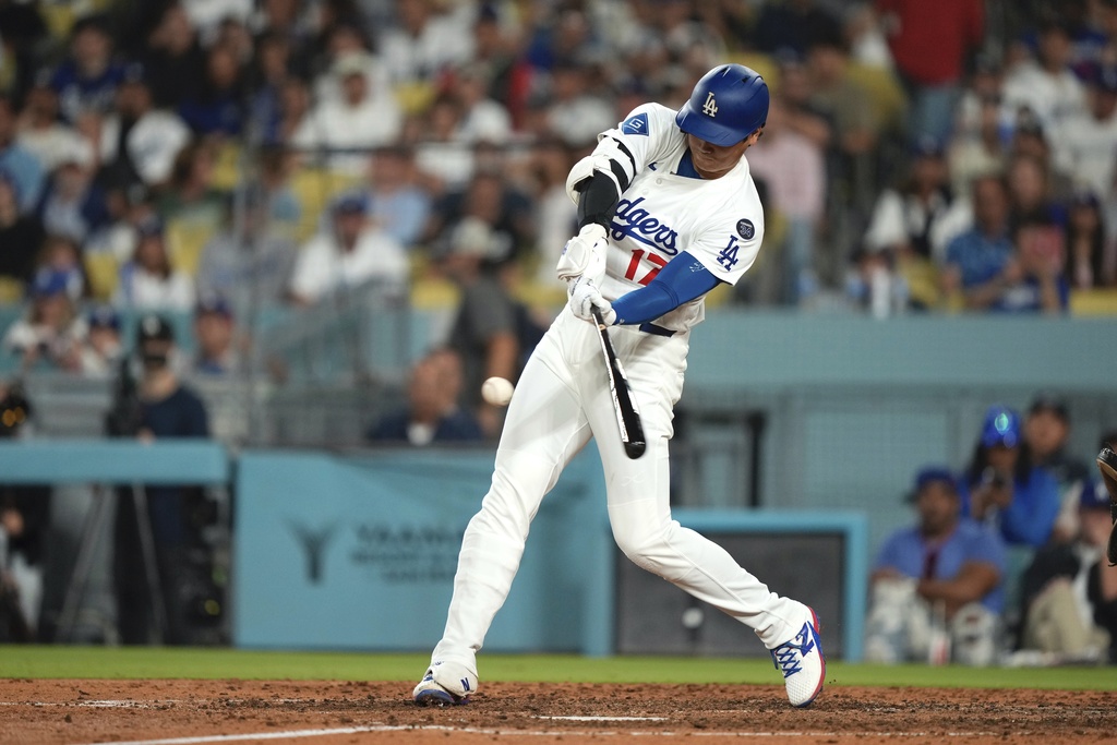 大谷面對鄧愷威兩度吞K。圖片來源：達志影像