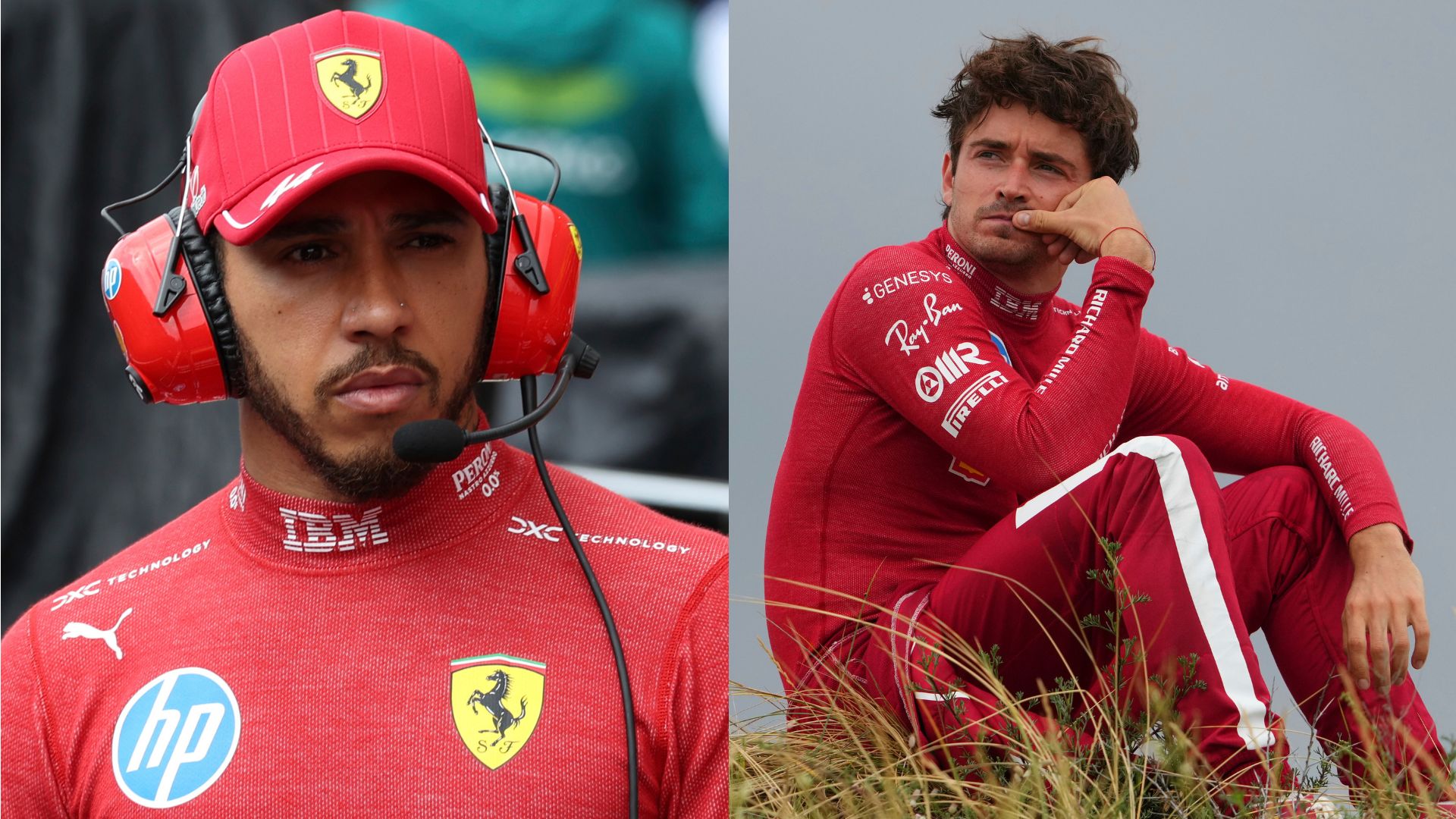 Lewis Hamilton以及Charles Leclerc。圖片來源：達志影像