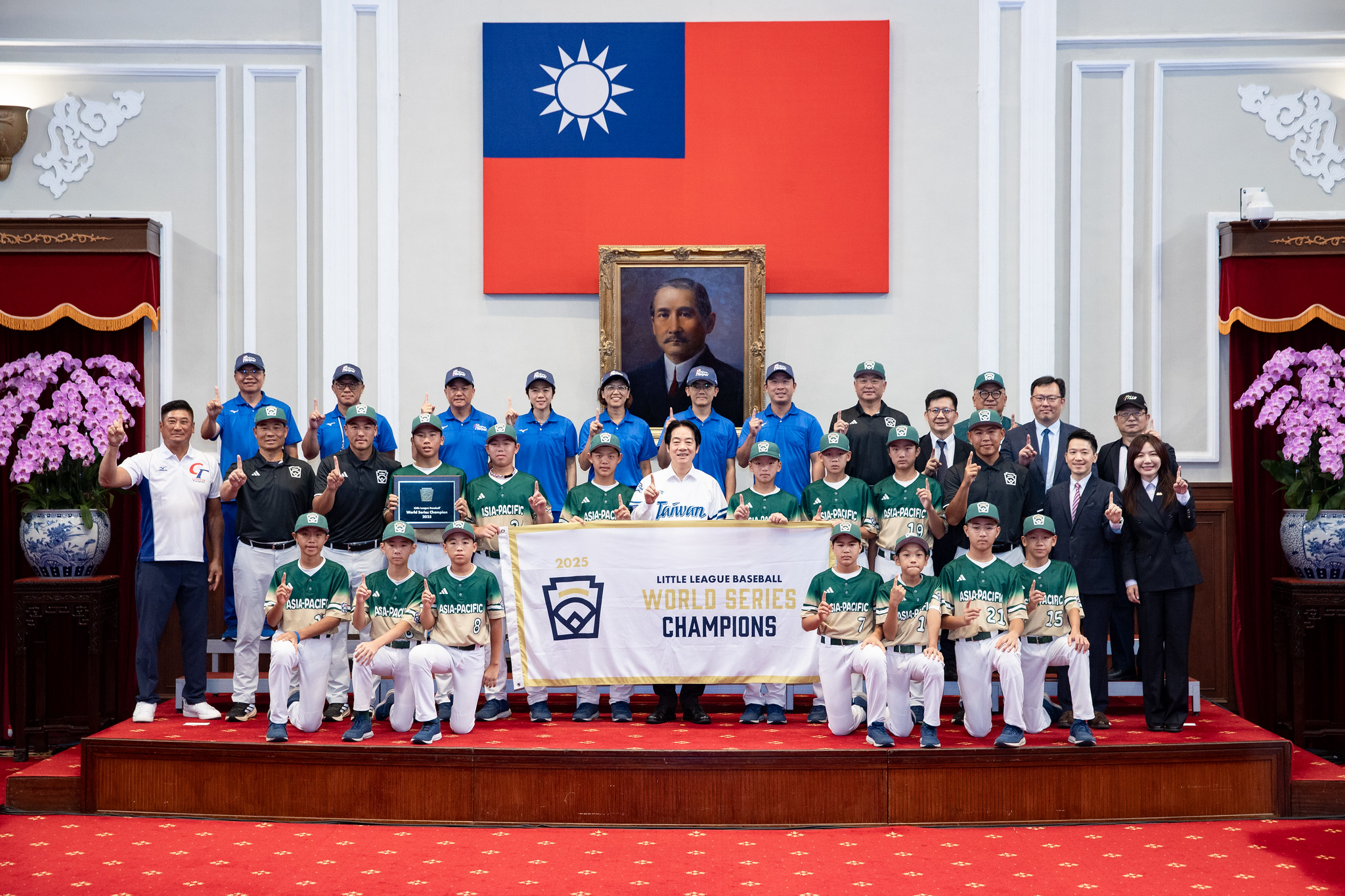 總統賴清德接見世界少棒錦標賽中華代表隊。圖片來源：總統府提供