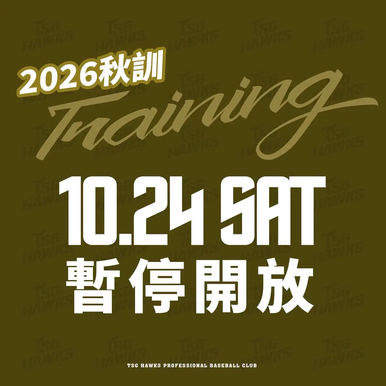 台鋼雄鷹秋訓年末賞鷹團10月24日暫停開放。圖片來源:台鋼雄鷹