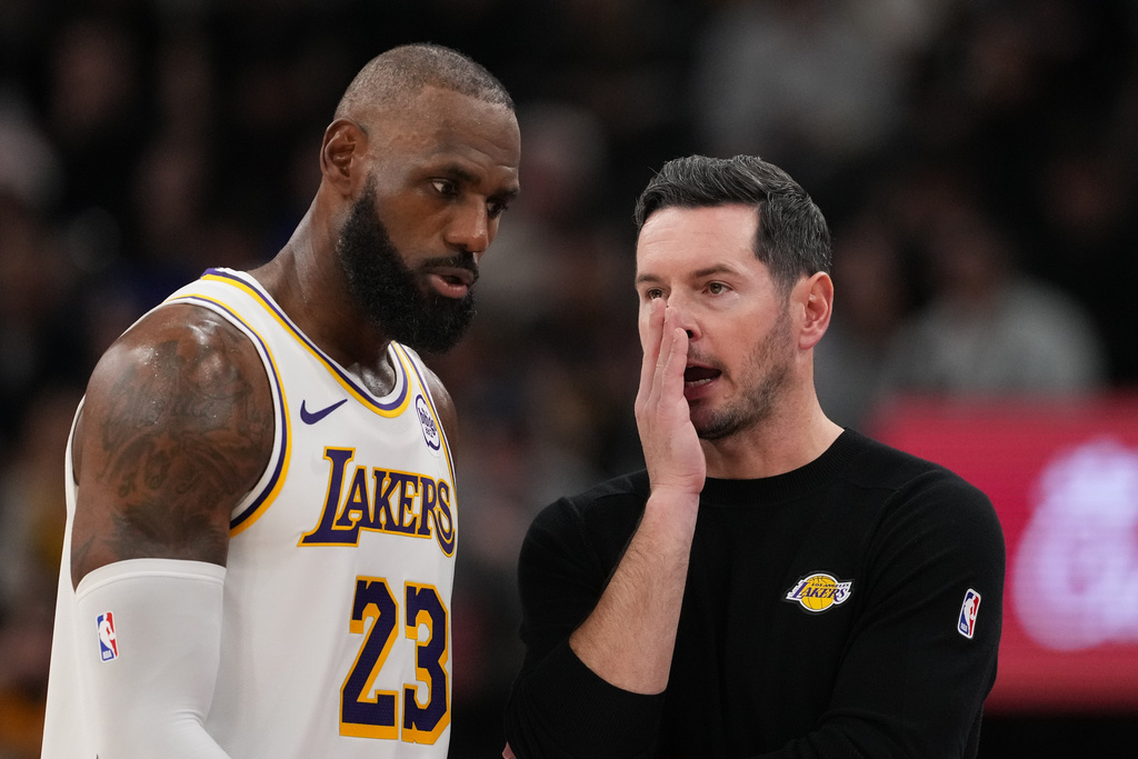 LeBron James、JJ Redick。圖片來源：達志影像