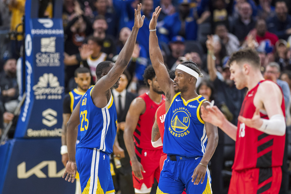 Draymond Green、Jimmy Butler。圖片來源:達志影像