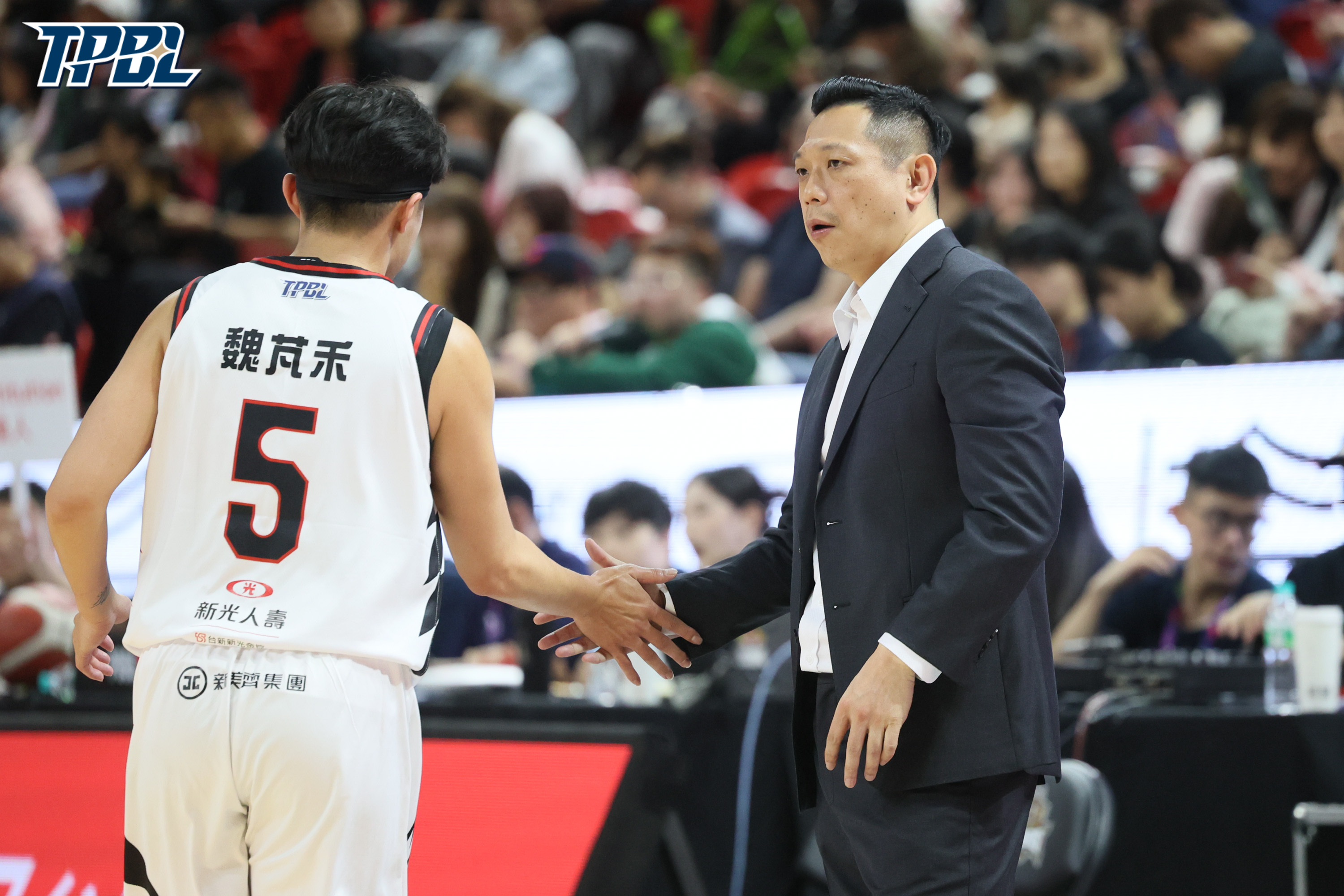 臺北台新戰神總教練許皓程(圖右)。圖片來源:TPBL提供