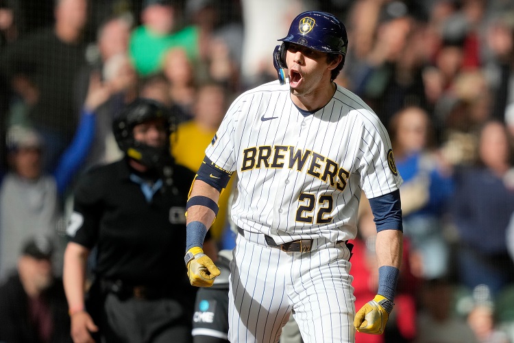 Christian Yelich。圖片來源：達志影像