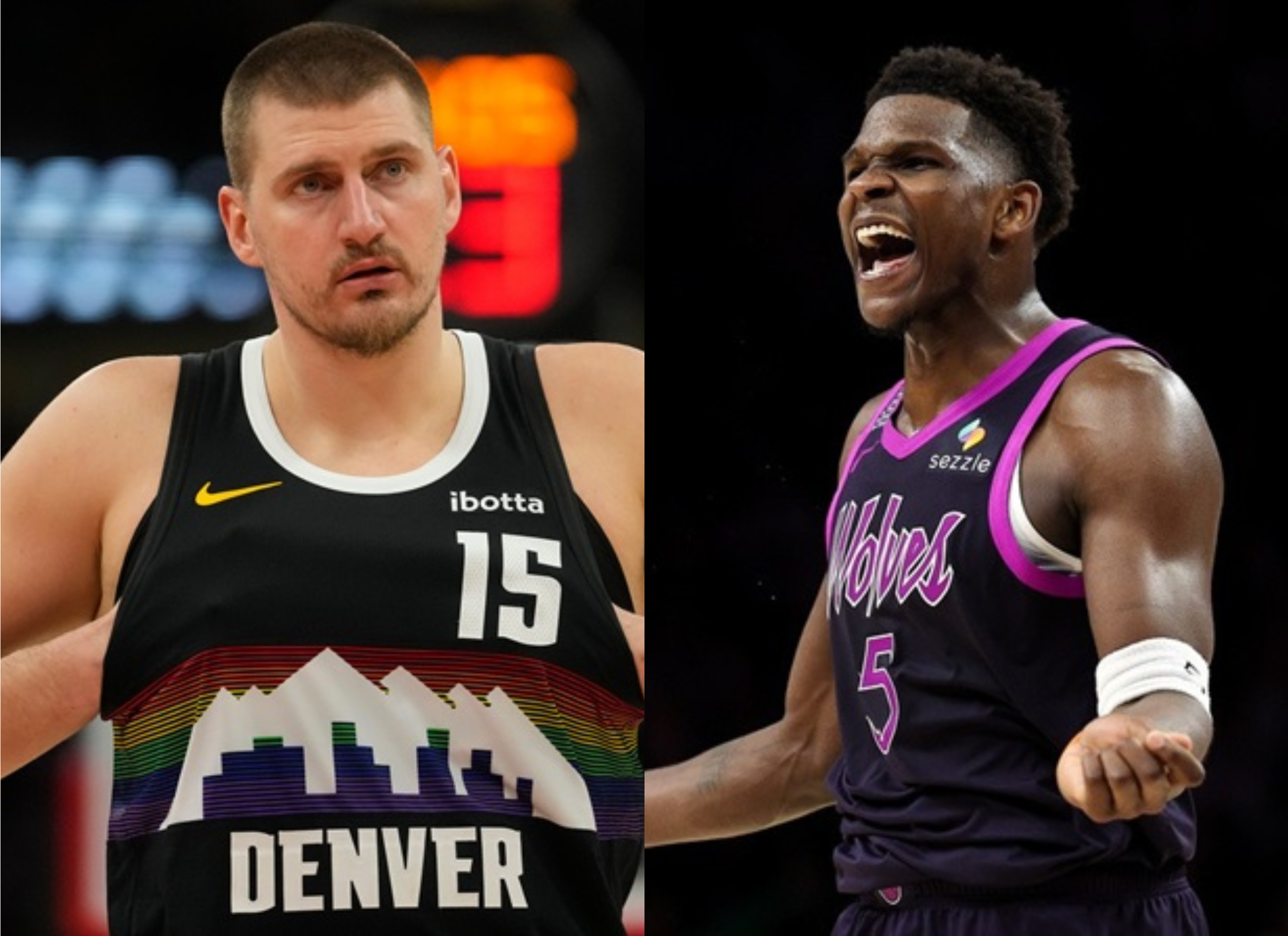 Nikola Jokic讚Anthony Edwards。圖片來源：達志影像