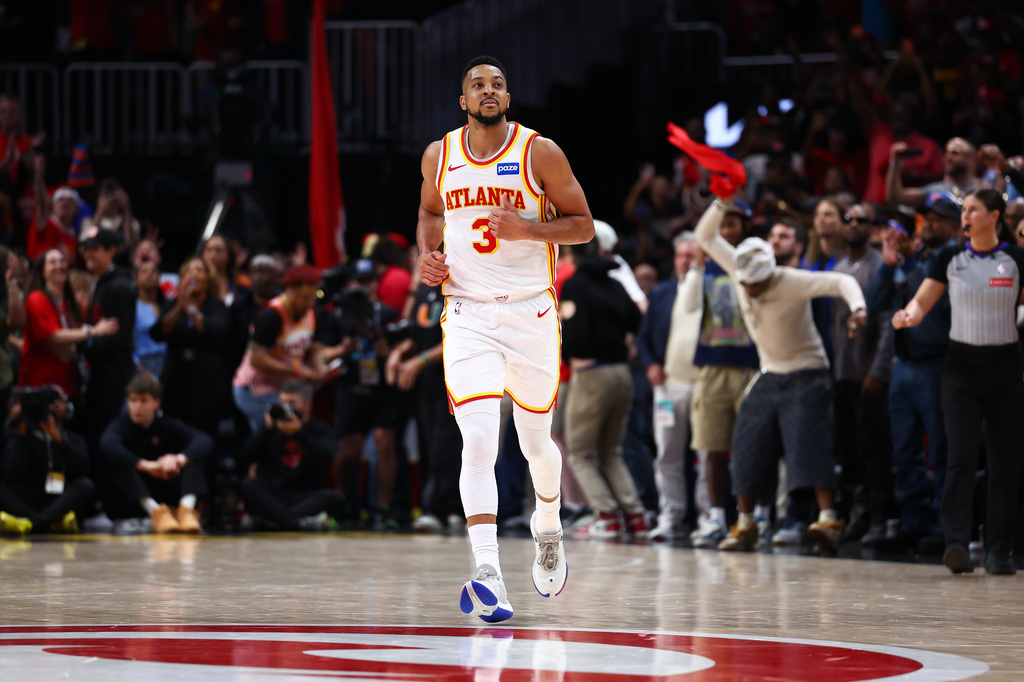 CJ McCollum上演「準」絕殺。圖片來源：達志影像