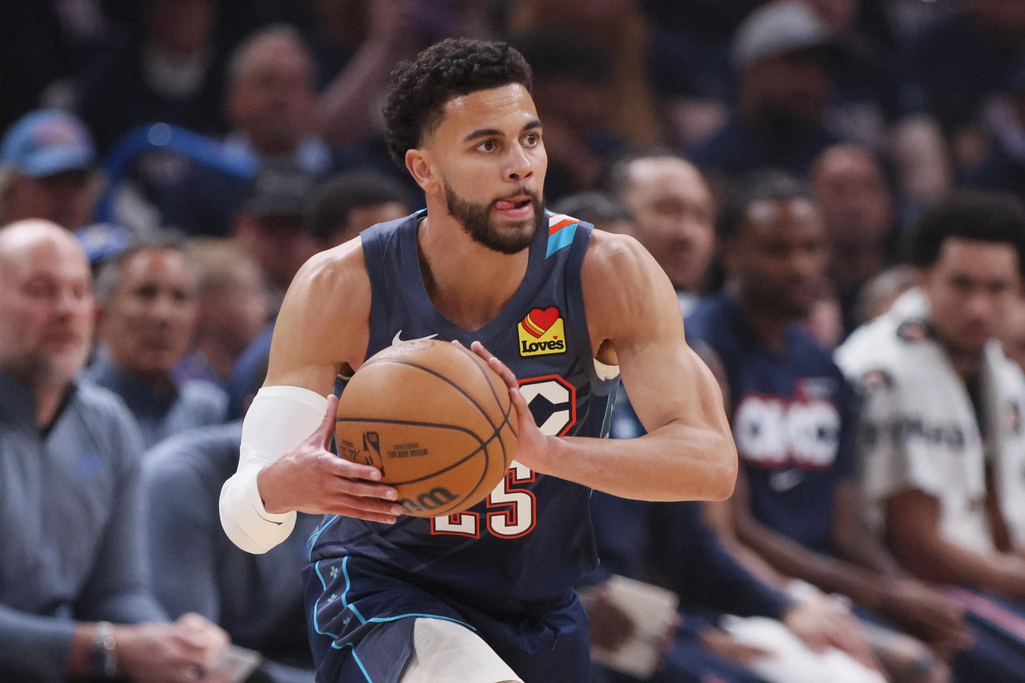 雷霆年輕後衛Ajay Mitchell。圖片來源：達志影像