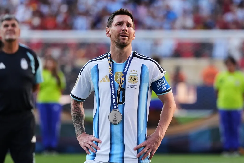 Lionel Messi衛冕夢碎。圖片來源:達志影像