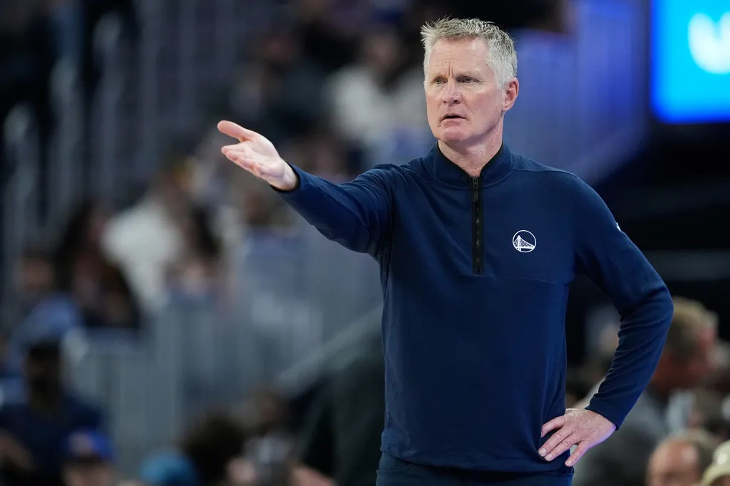 勇士主帥Steve Kerr。圖片來源：達志影像