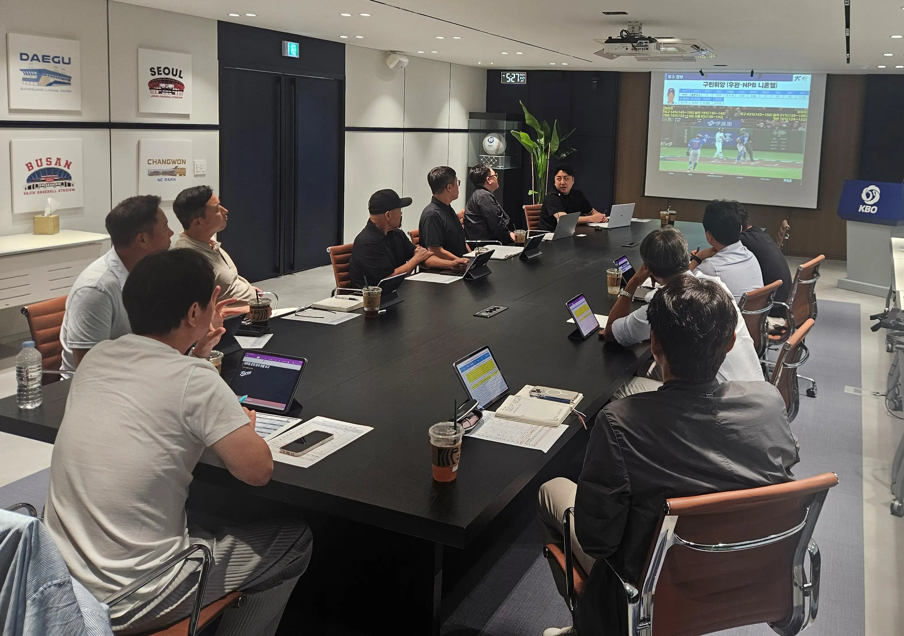 名古屋亞運棒球韓國教練會議。圖片來源:KBO