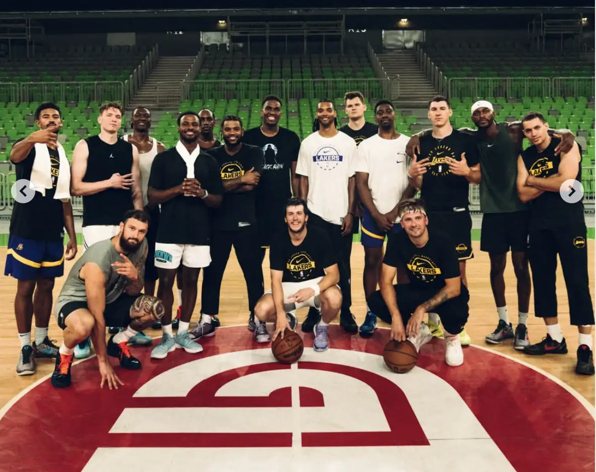 湖人新團隊在金童邀請下，前往斯洛維尼亞進行團建。圖片來源：Doncic IG